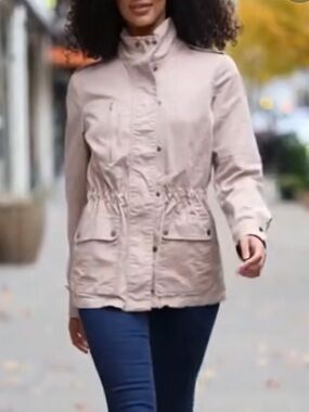 Love Tree Light Tan Blush Utility Anorak Jacket